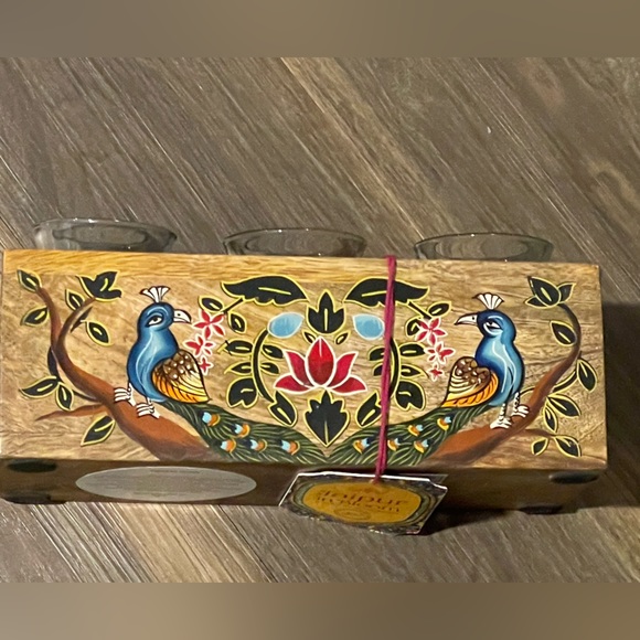 Jaipur in Bloom Tealight Holder NWT Floral Peacock Decor - Picture 2 of 13